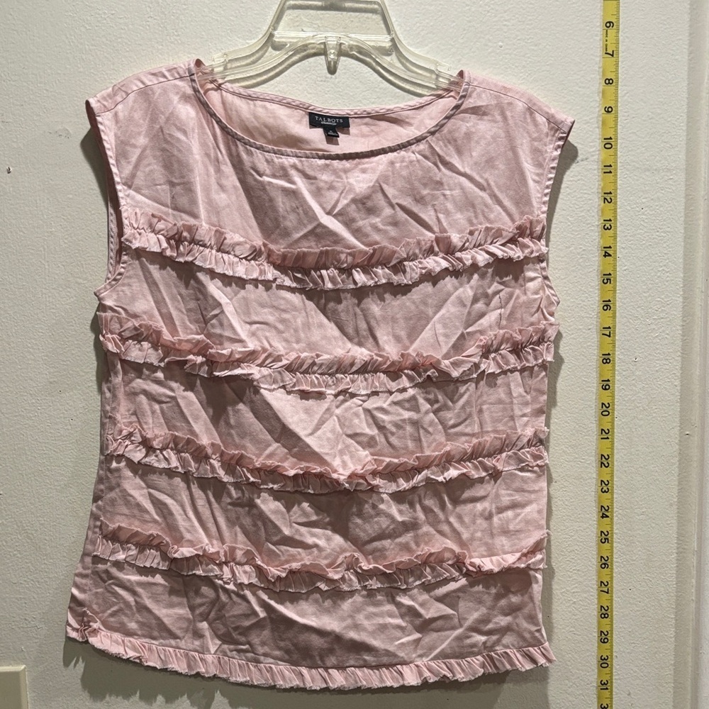 Talbots Light Pink Ruffle Blouse